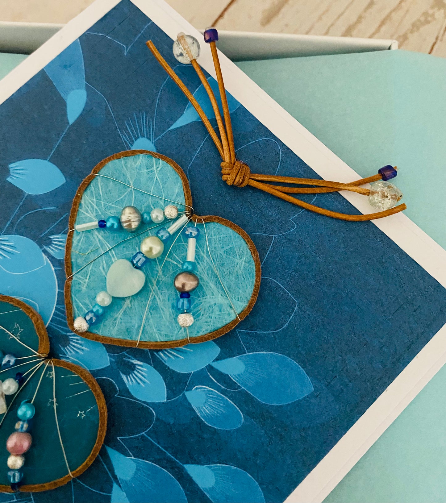 Luxury Leather Heart Handmade Card