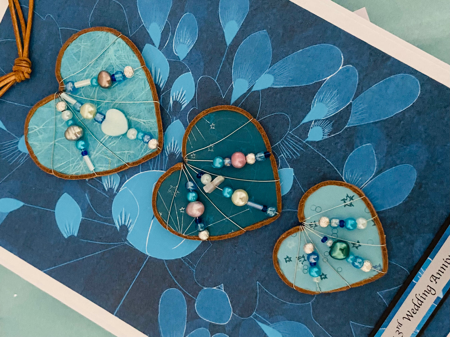 Luxury Leather Heart Handmade Card