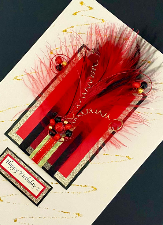 Scarlet Frivolous Handmade Card