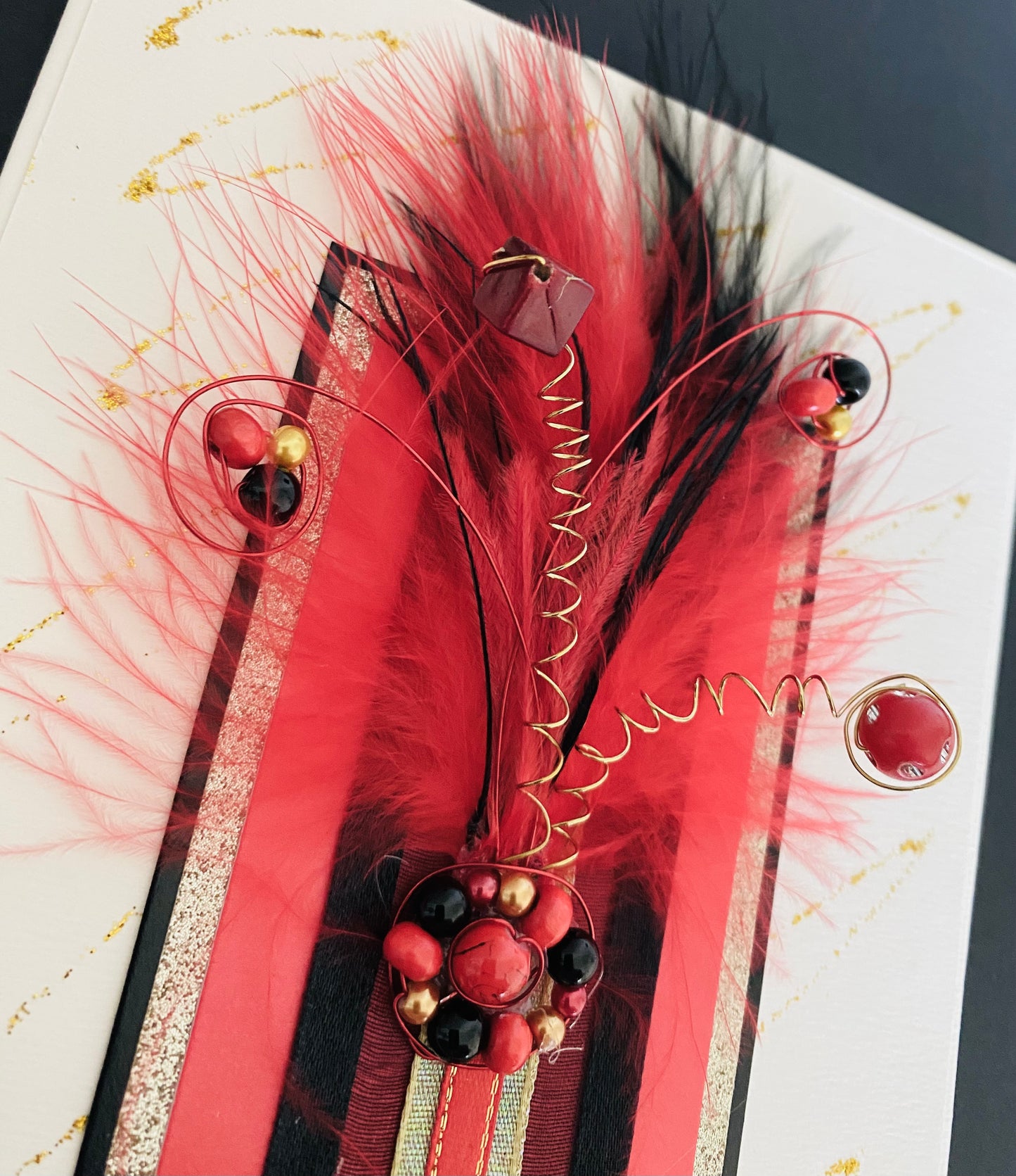 Scarlet Frivolous Handmade Card