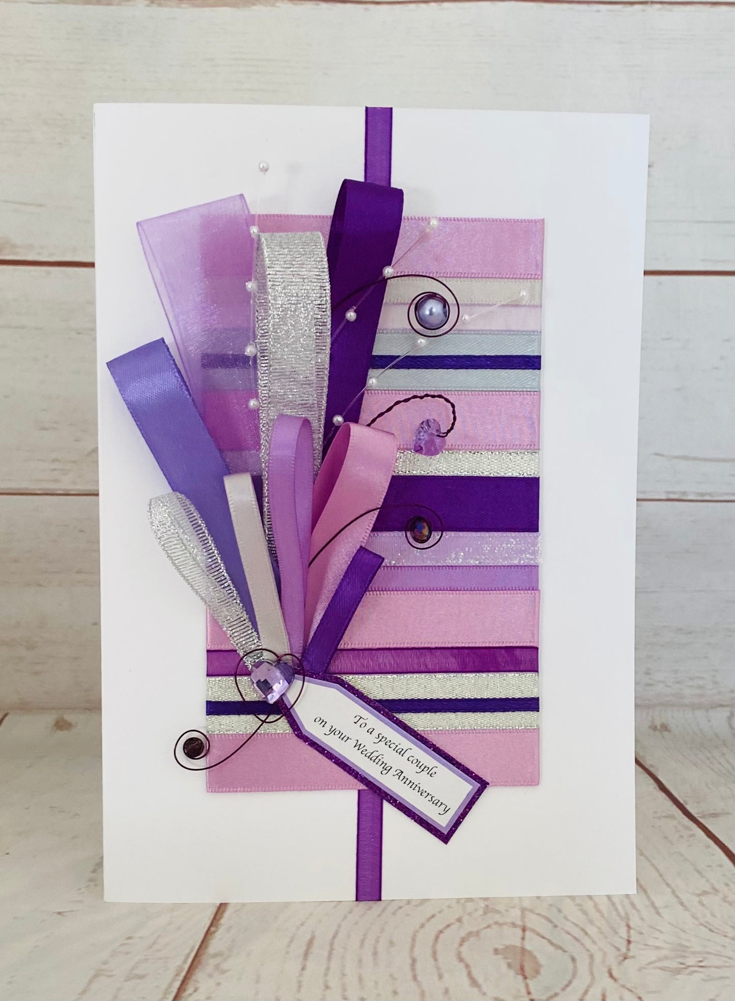 Purple Ribbons Handmade Card