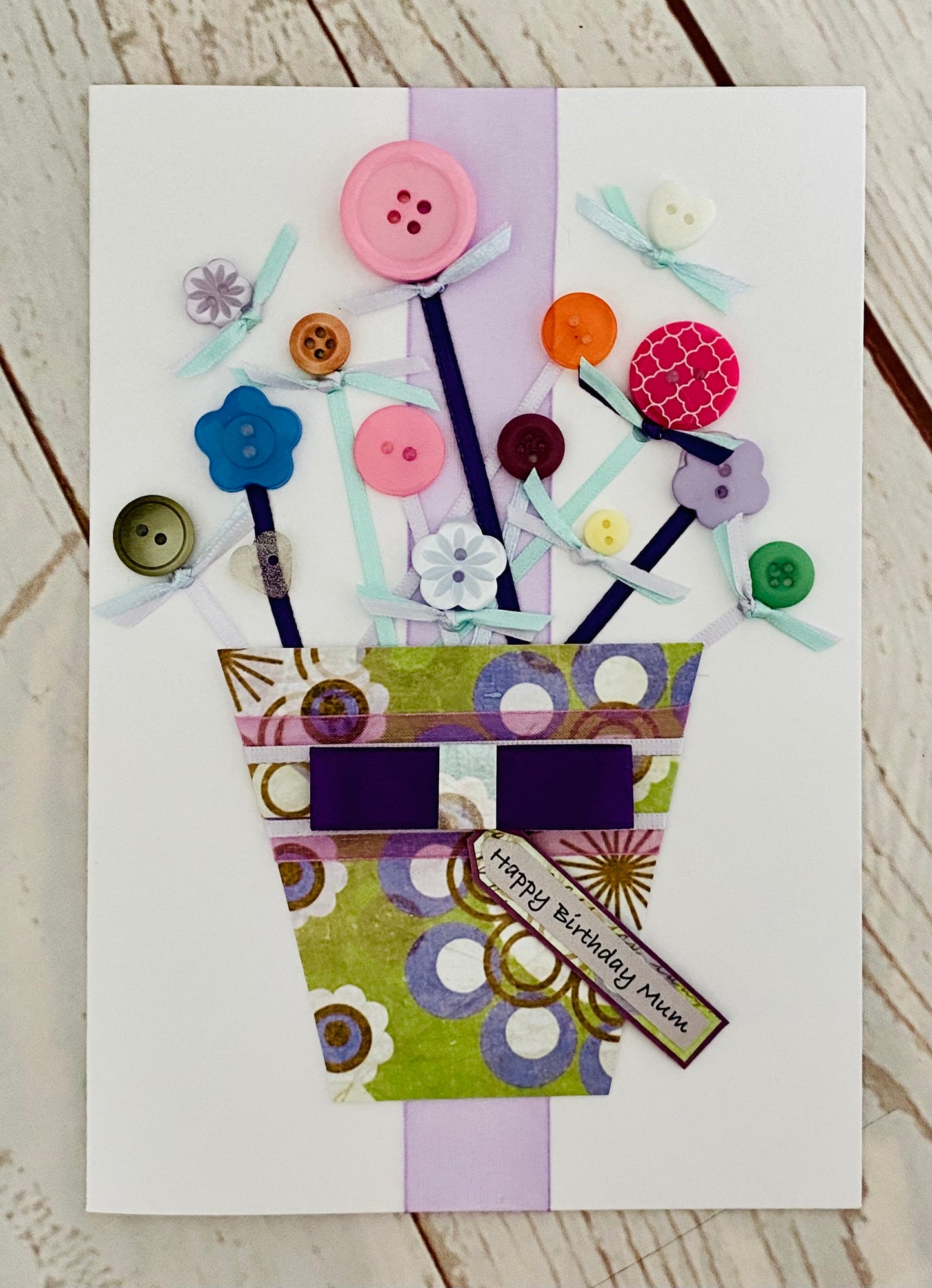Buttons & Bows Handmade Card