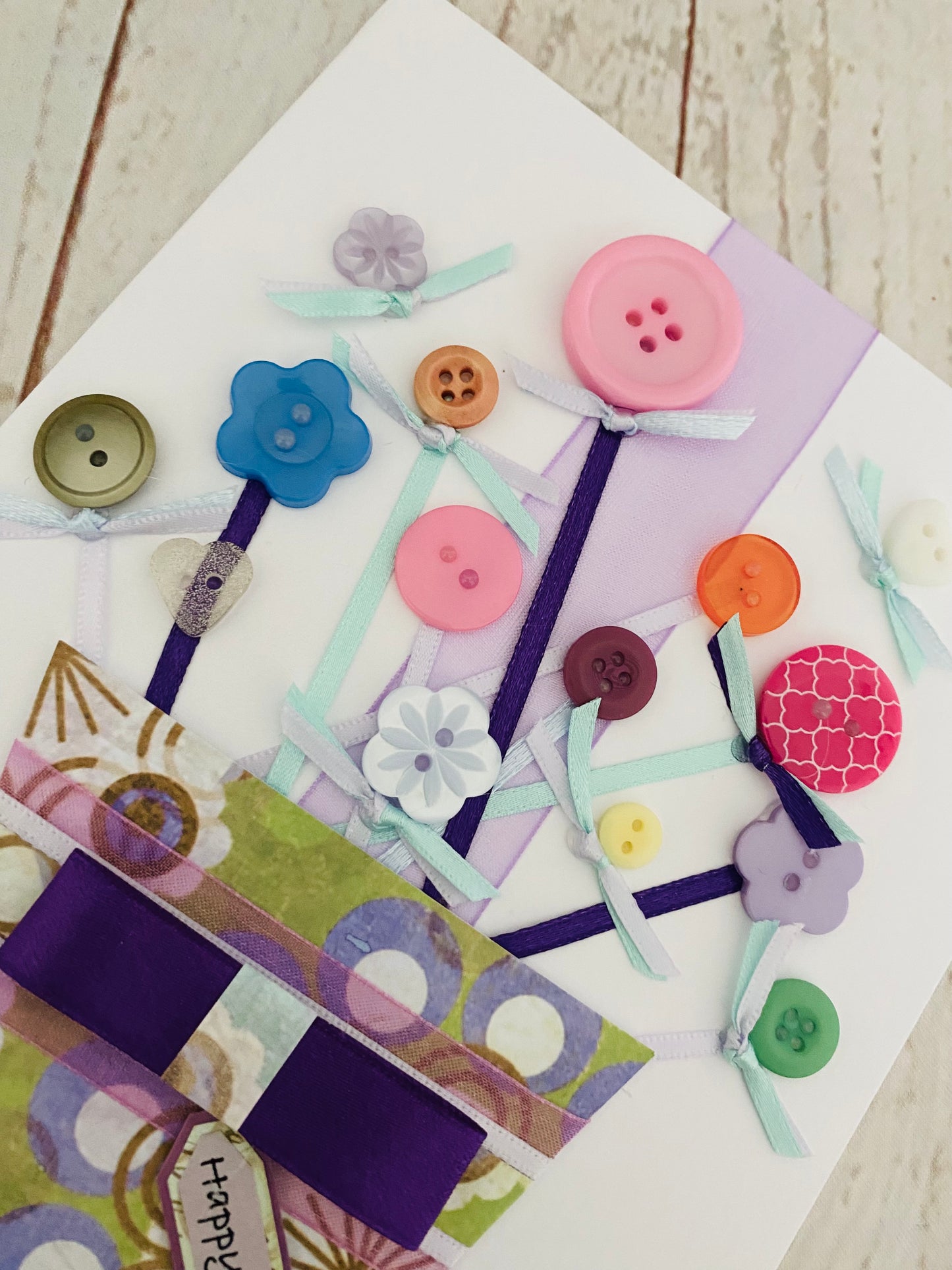 Buttons & Bows Handmade Card