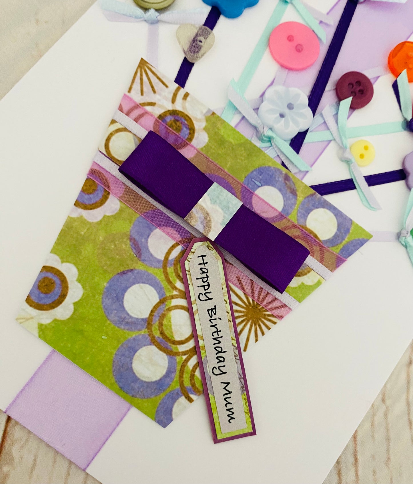 Buttons & Bows Handmade Card