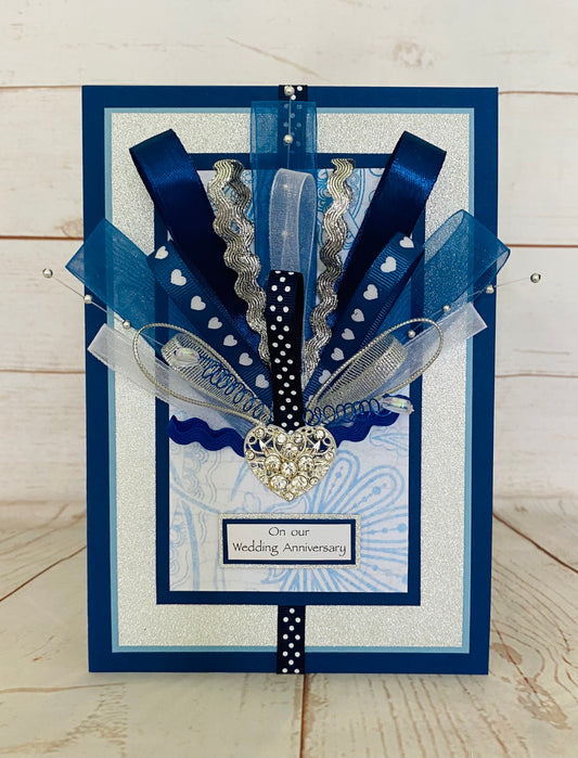 Luxury Sapphire Sparkle Handmade Card
