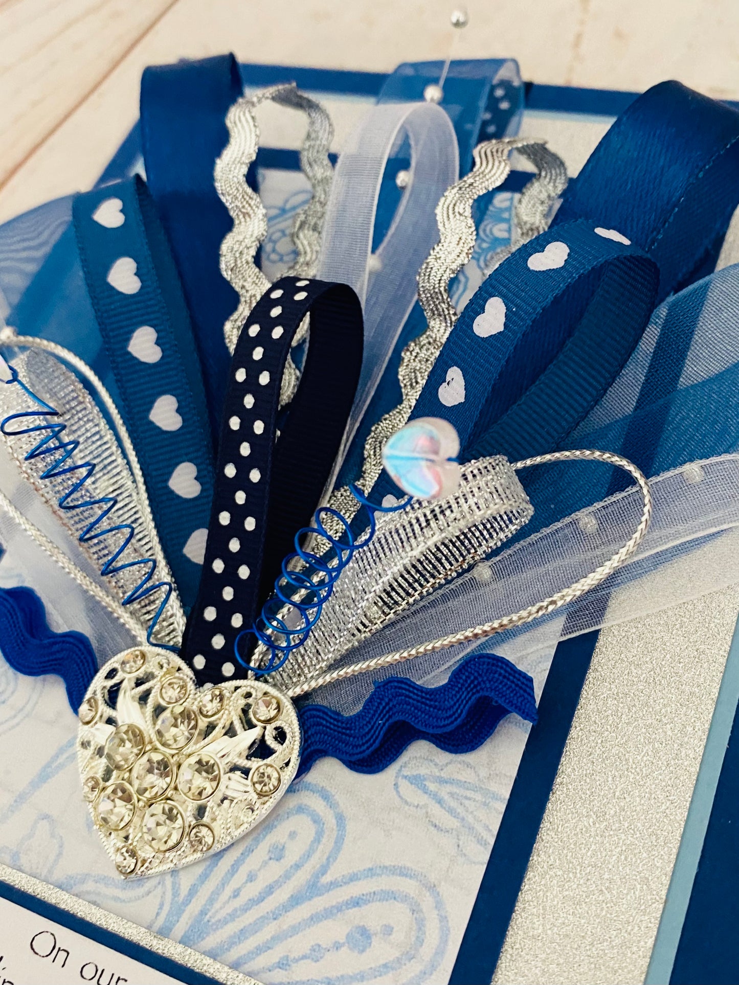 Luxury Sapphire Sparkle Handmade Card