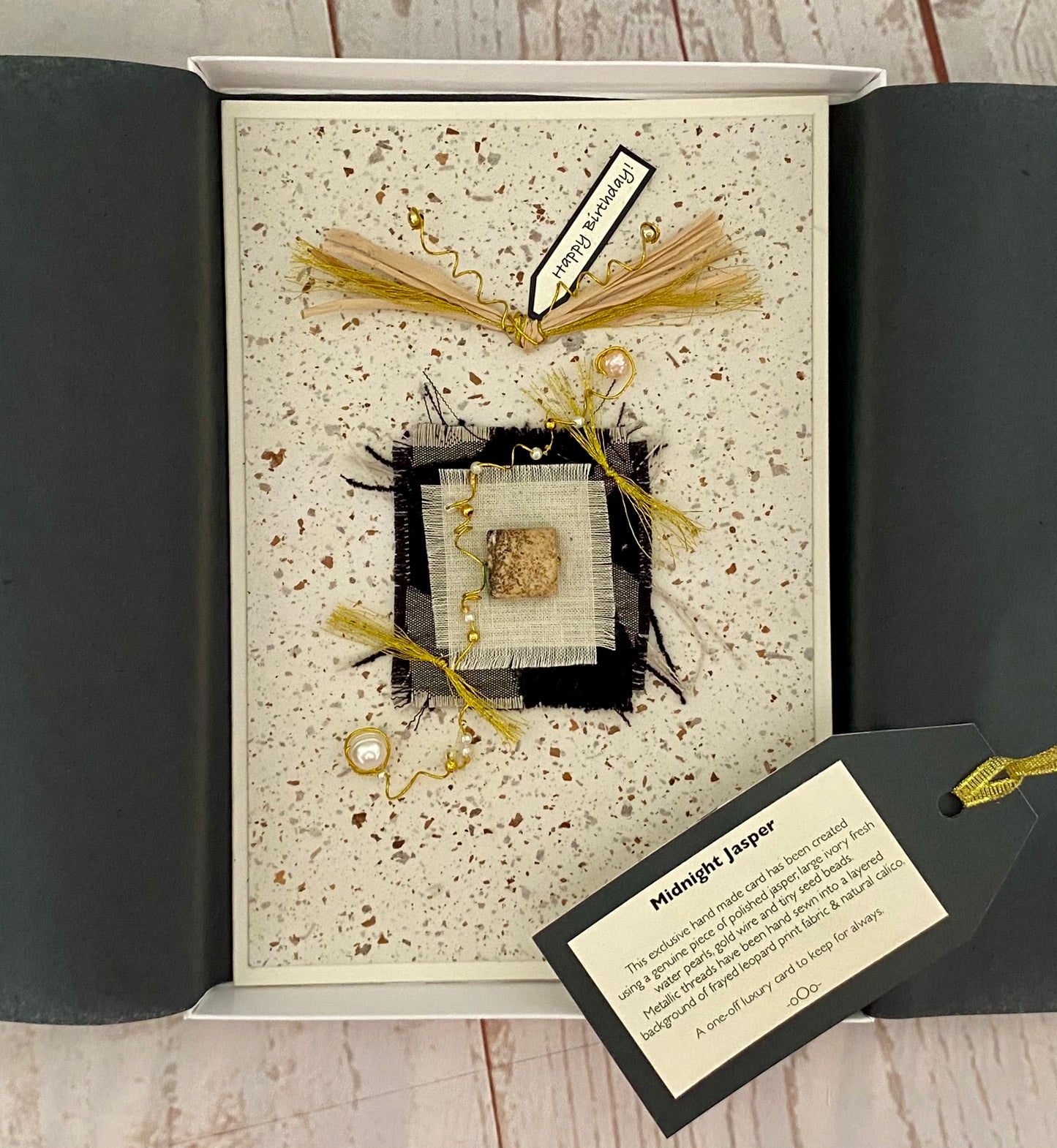 Luxury Midnight Jasper Handmade Card