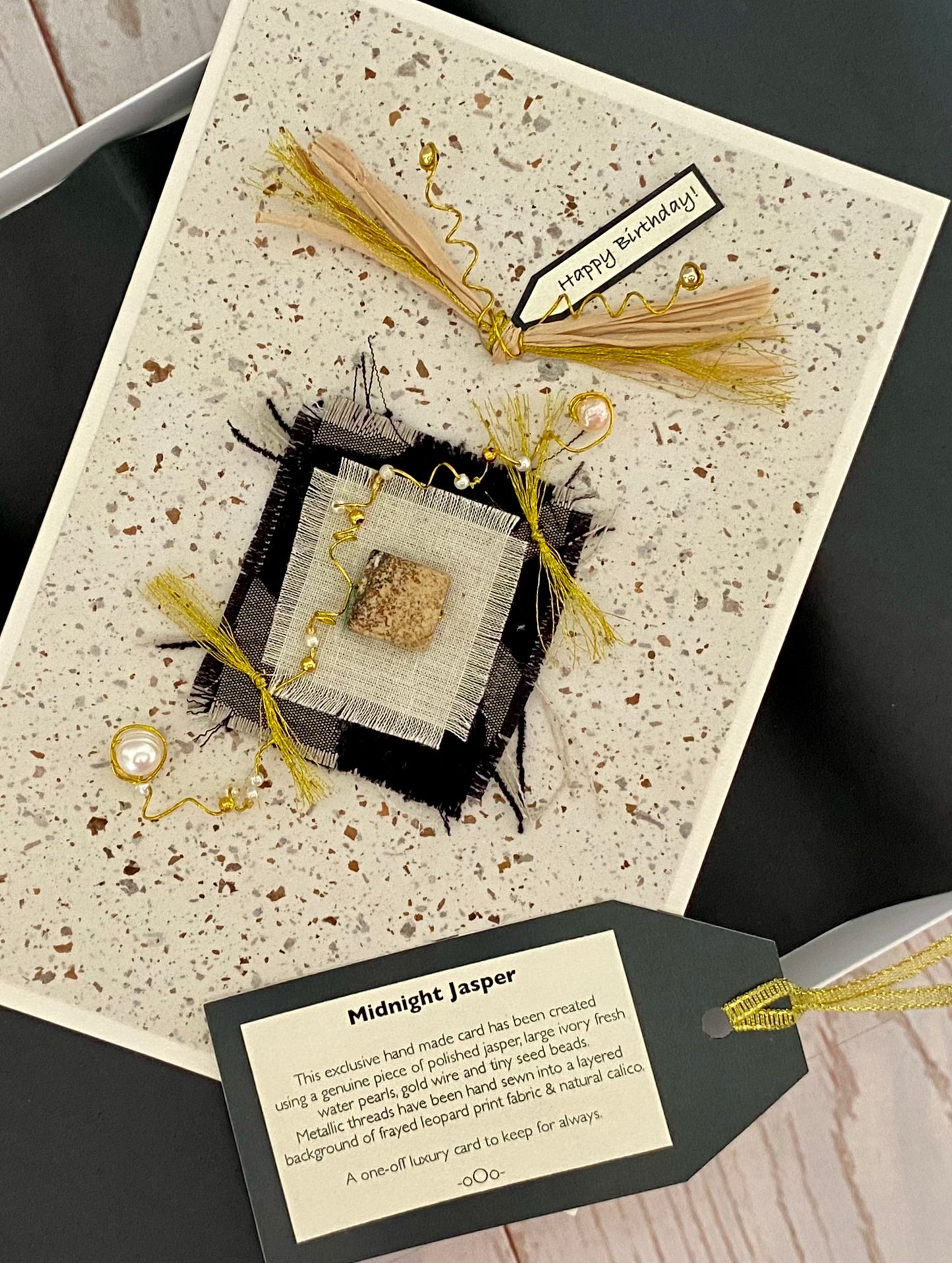 Luxury Midnight Jasper Handmade Card