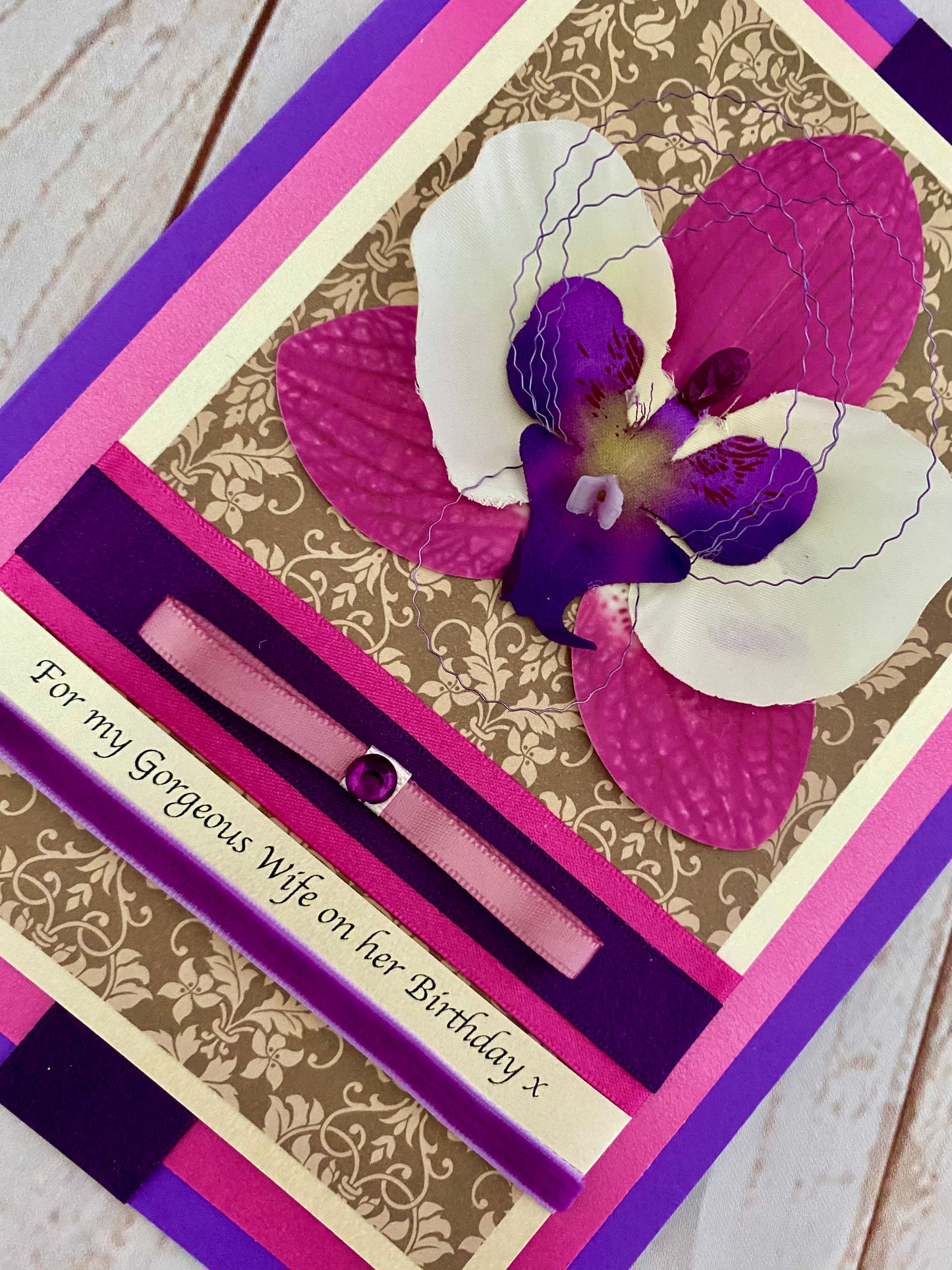 Birthday Orchid Handmade Card