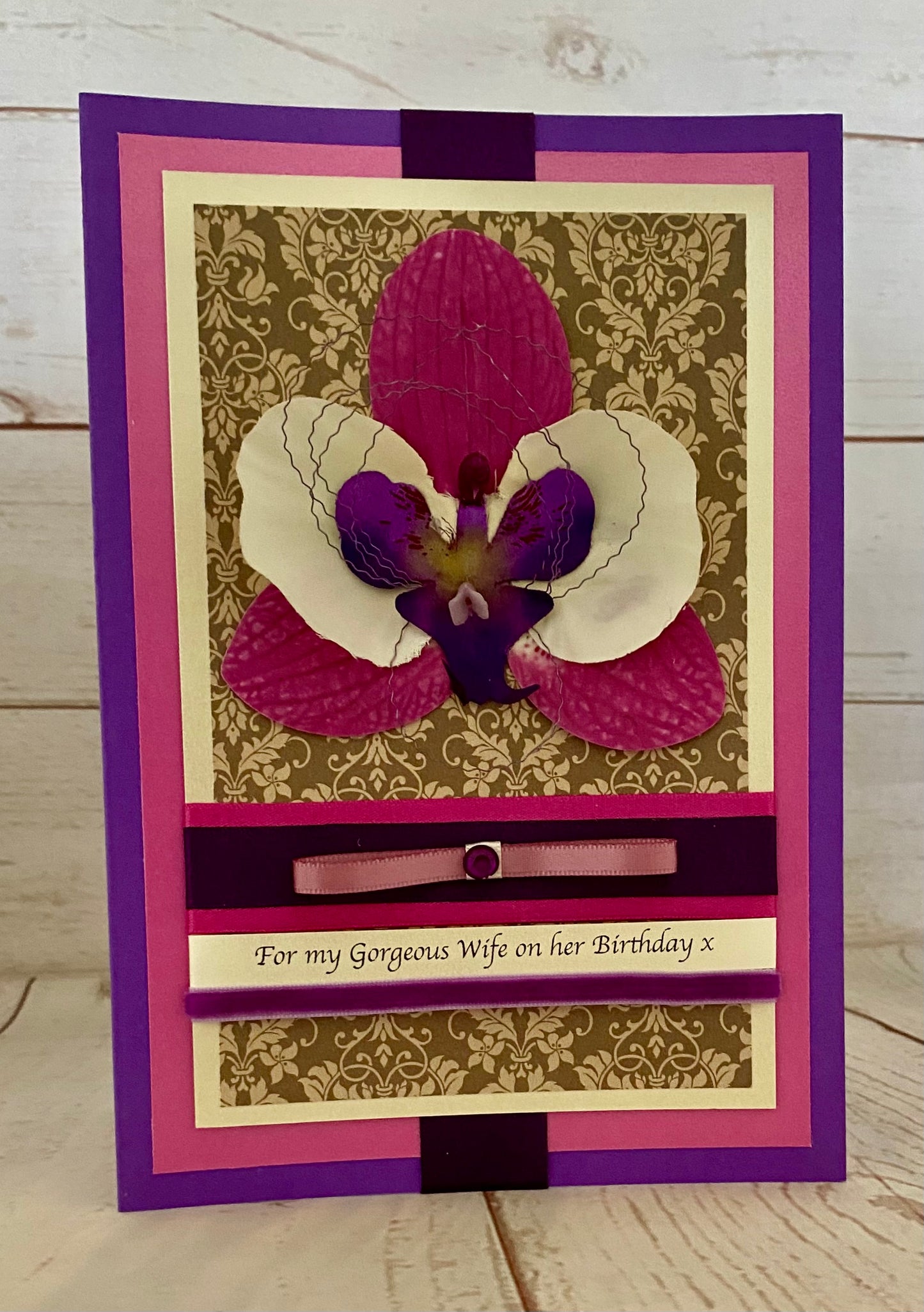 Birthday Orchid Handmade Card