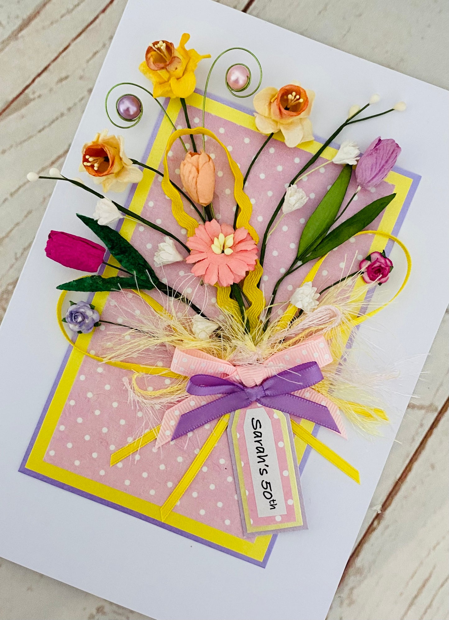 Spring Floral Bouquet Handmade Card