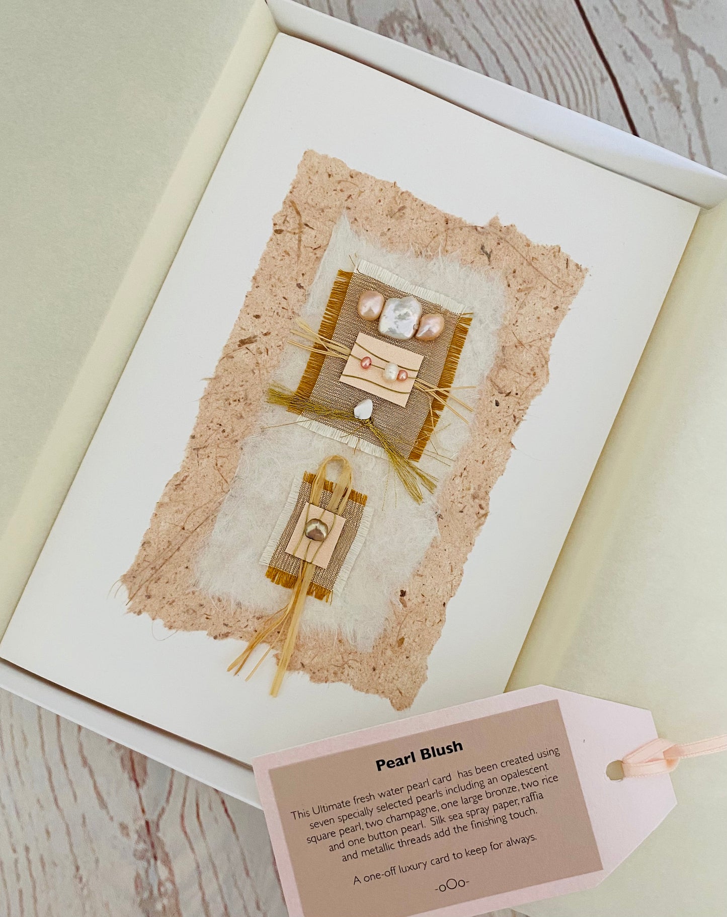 Luxury Pearl Blush Handmade Card