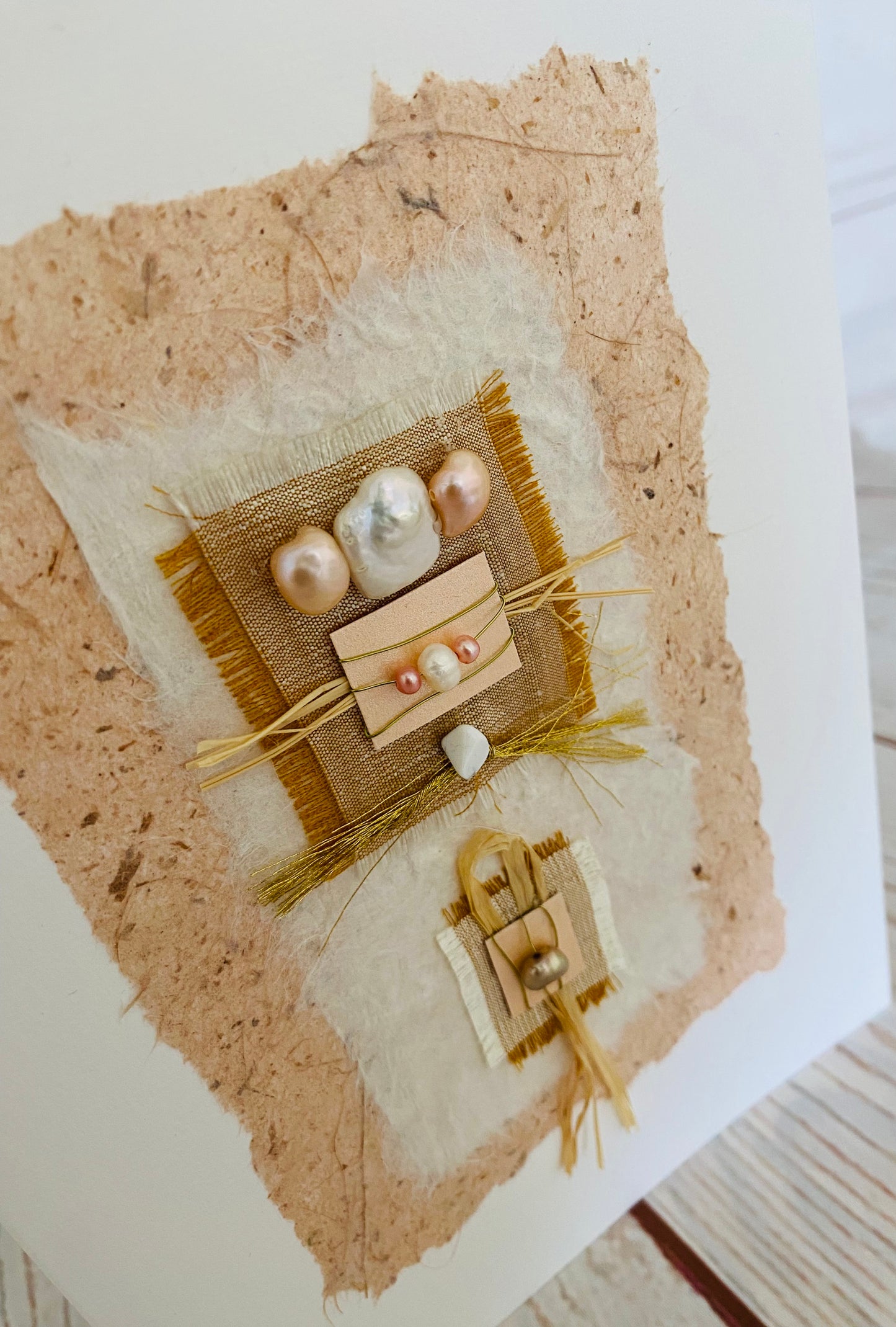 Luxury Pearl Blush Handmade Card