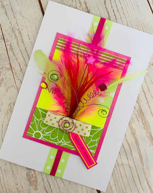 Neon Frivolous Handmade Card