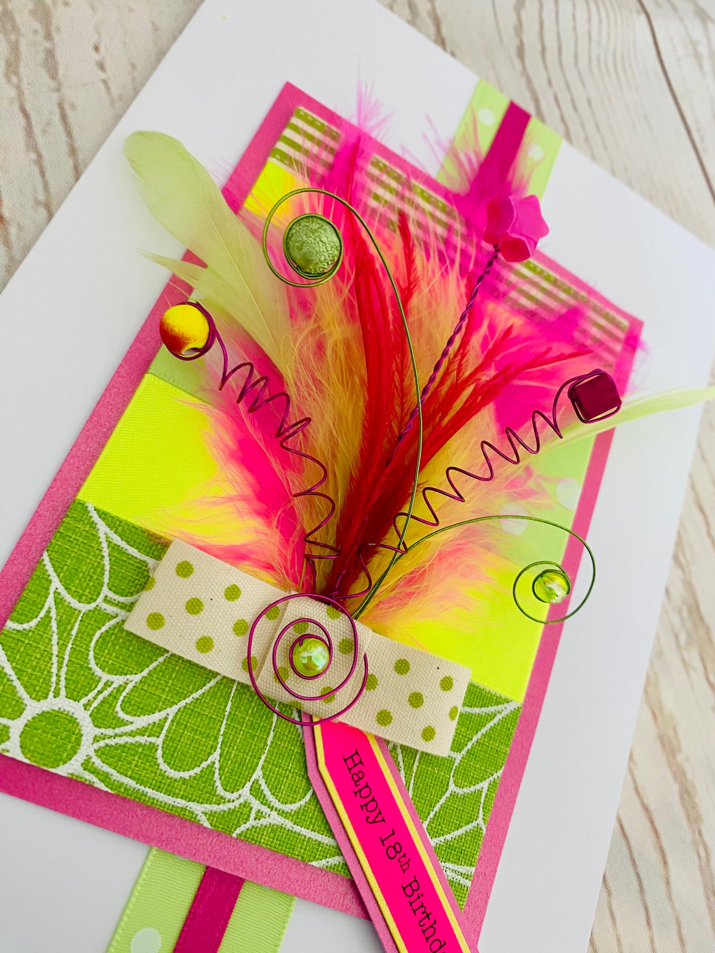 Neon Frivolous Handmade Card