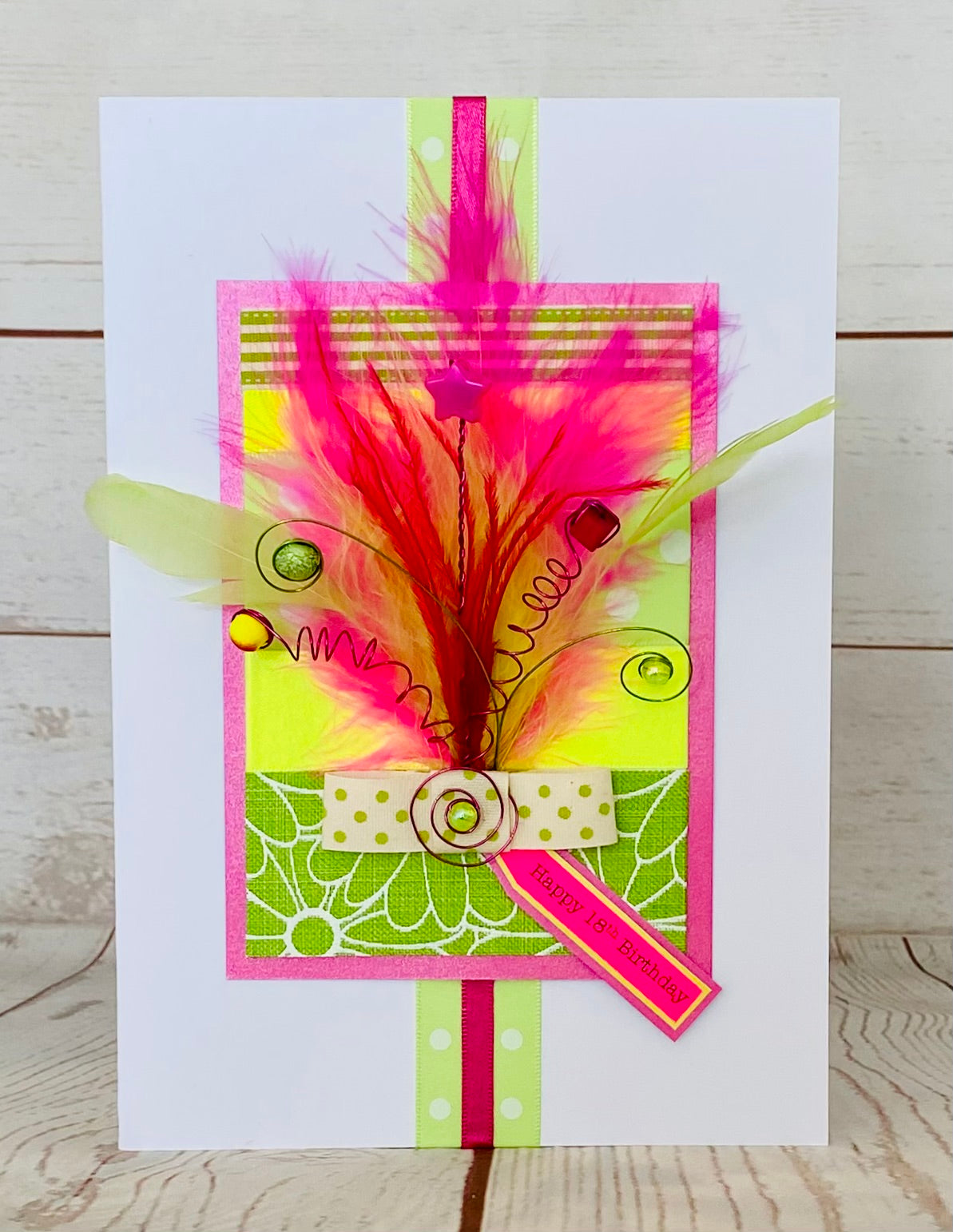 Neon Frivolous Handmade Card
