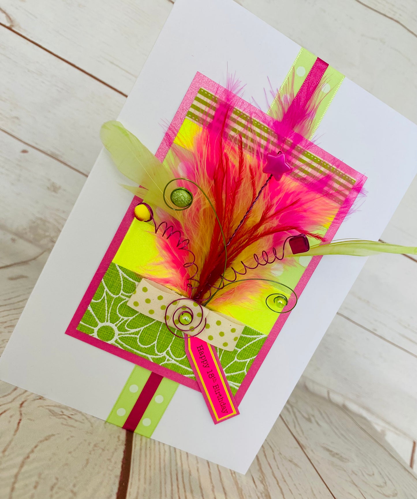 Neon Frivolous Handmade Card