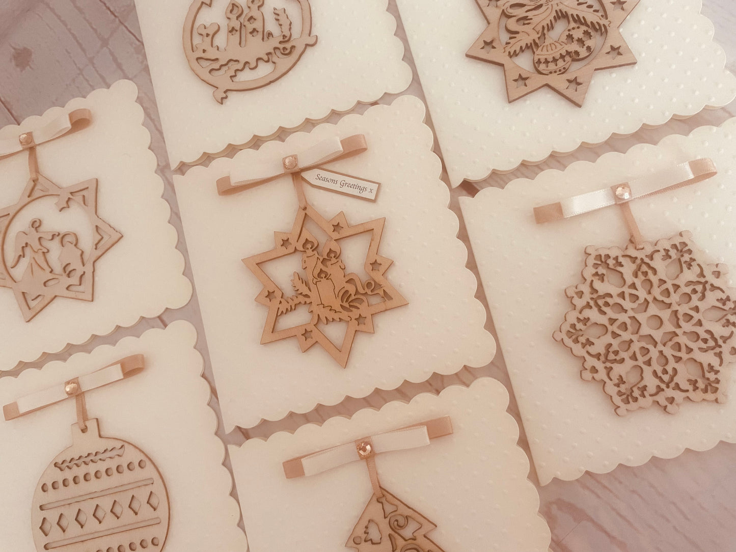 Natural Bauble Handmade Christmas Card
