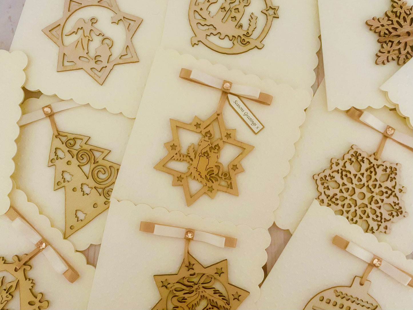 Natural Bauble Handmade Christmas Card
