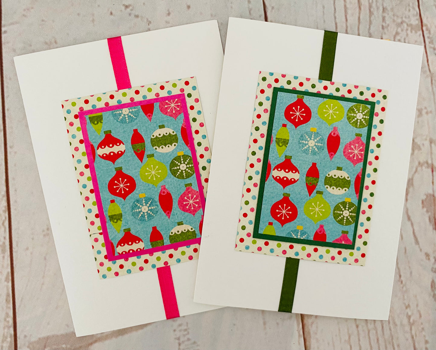 Baubles Handmade Christmas Card