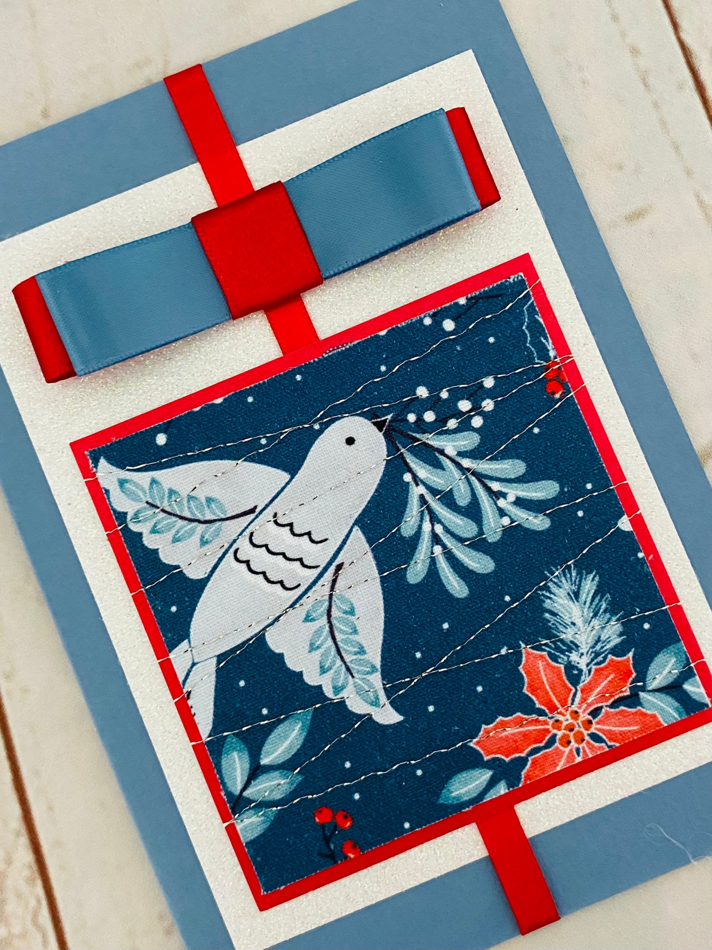 Festive Flutter Christmas Birds Handmade Card