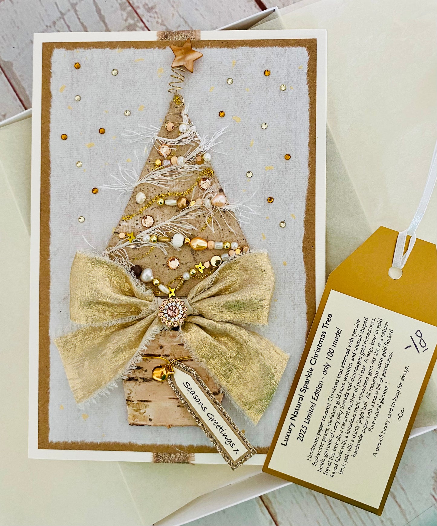 Natural Sparkle Christmas Tree Handmade Card ~ LIMITED EDITION
