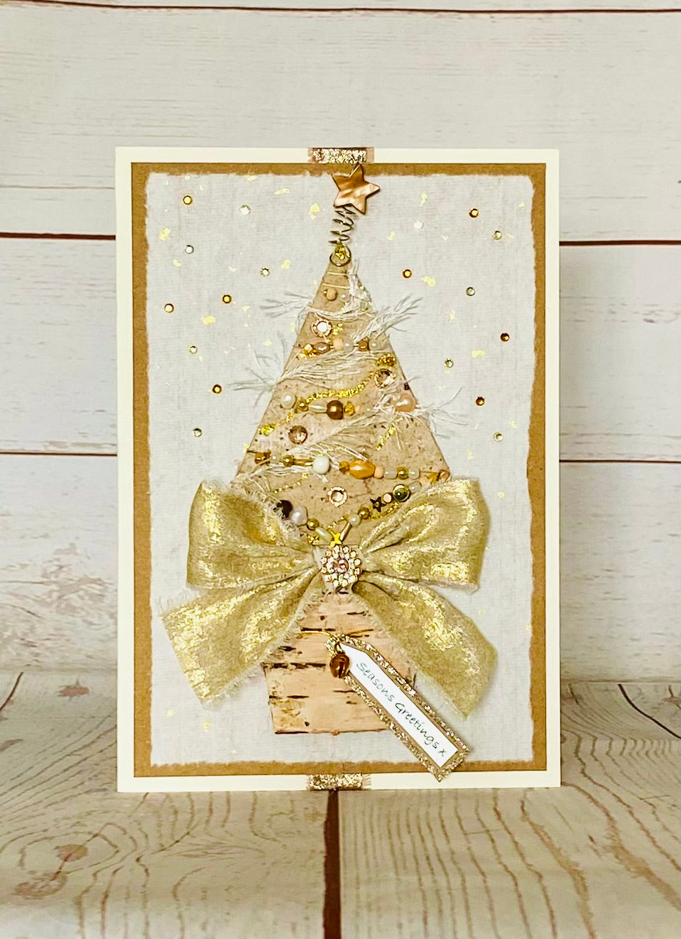 Natural Sparkle Christmas Tree Handmade Card ~ LIMITED EDITION