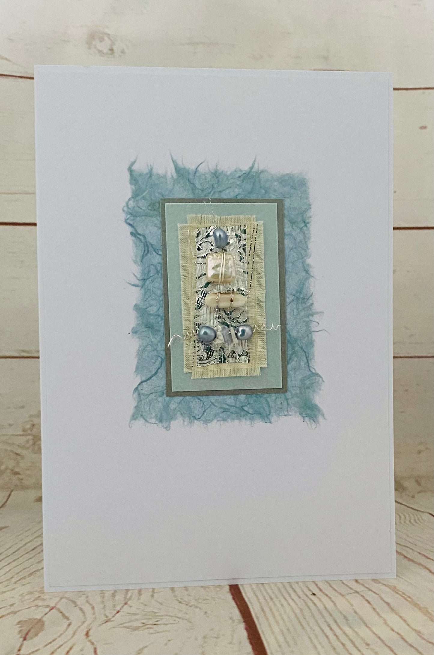 Luxury Silky Blue Handmade Card