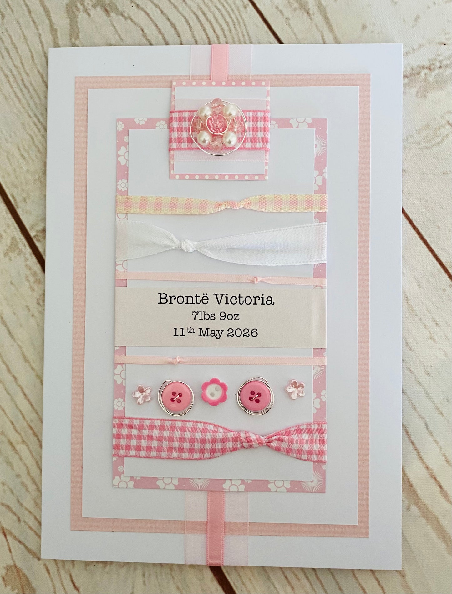 New Baby Girl Handmade Card