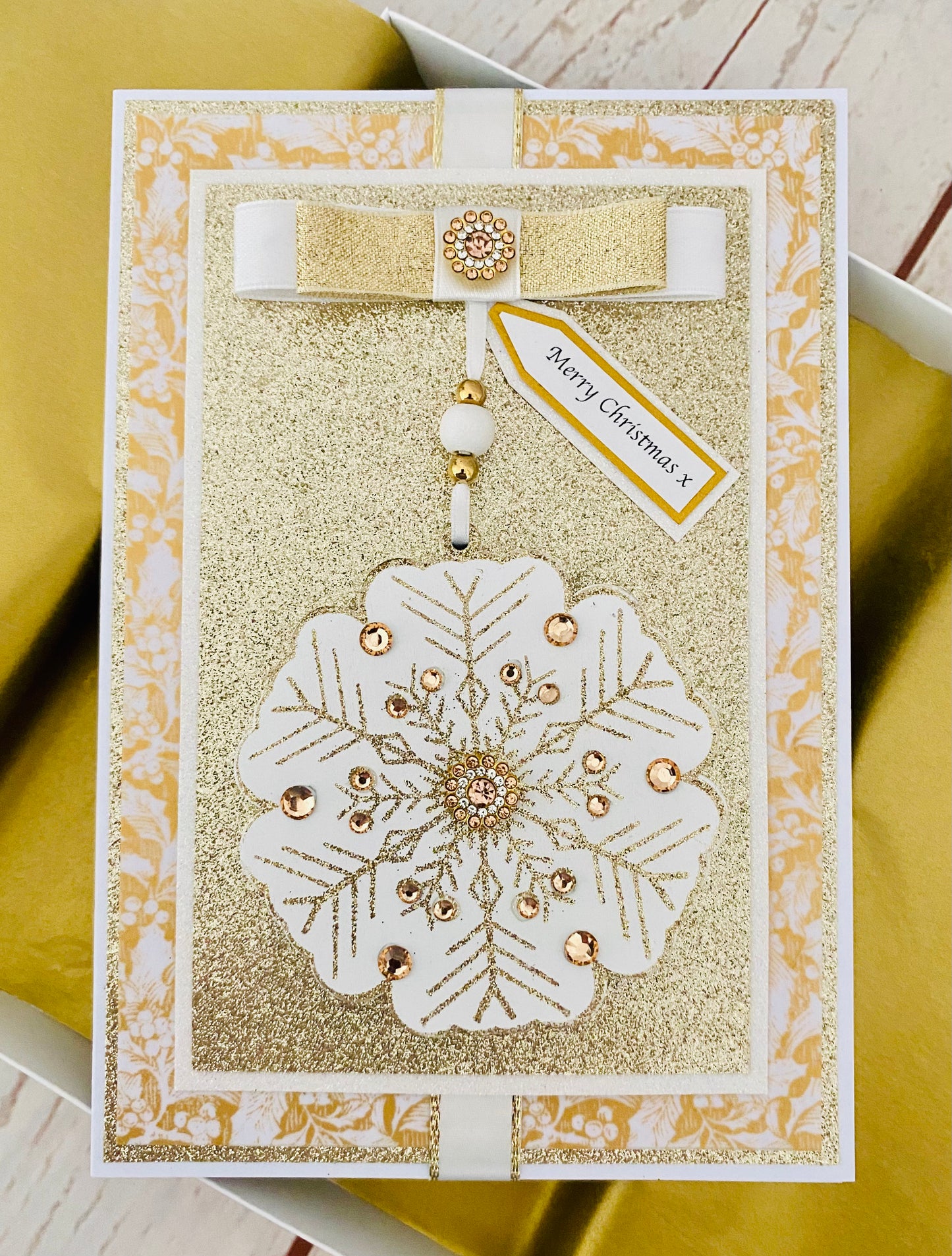 Glistening Snowflake Handmade Christmas Card