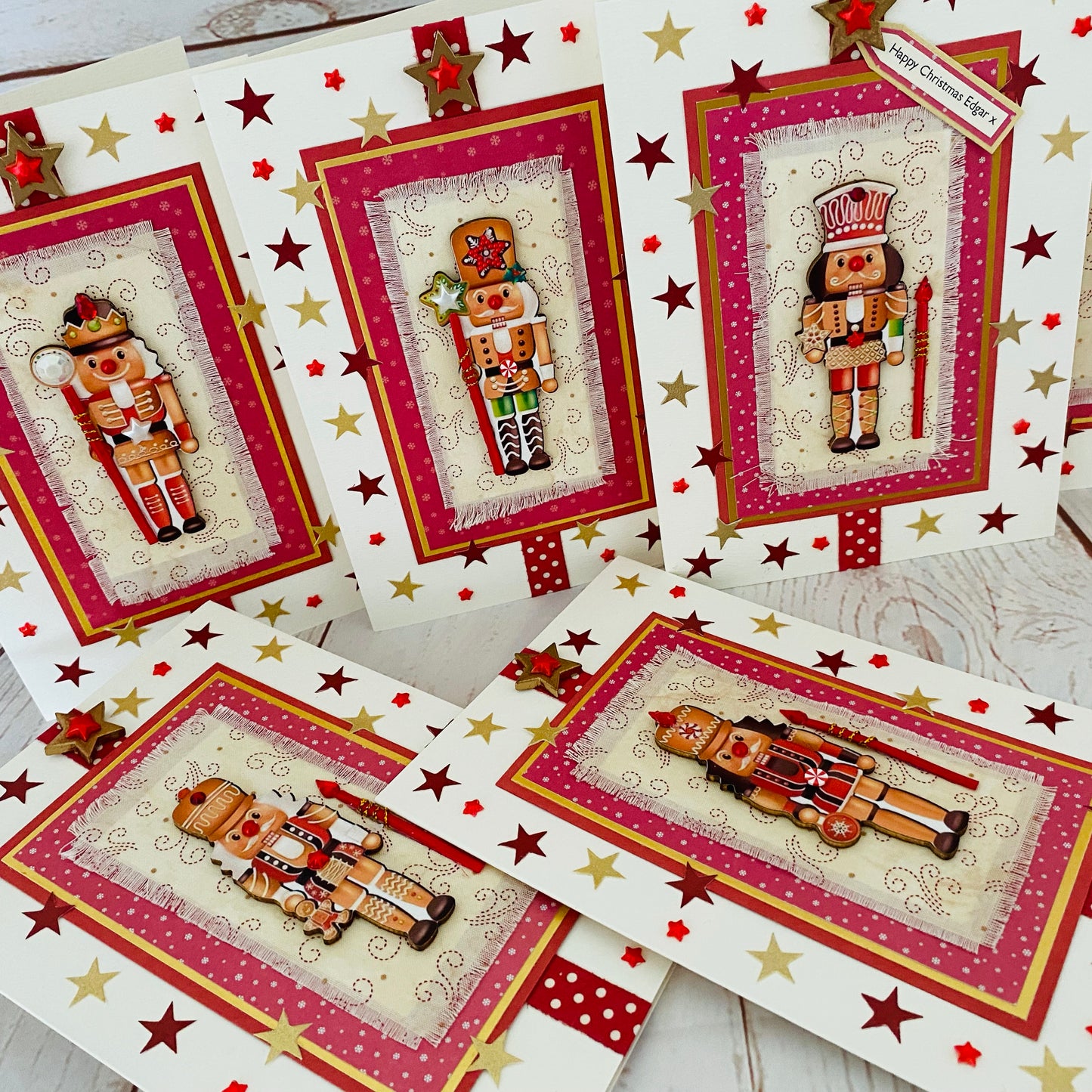 Handmade Luxury Nutcracker Soldier Christmas Card