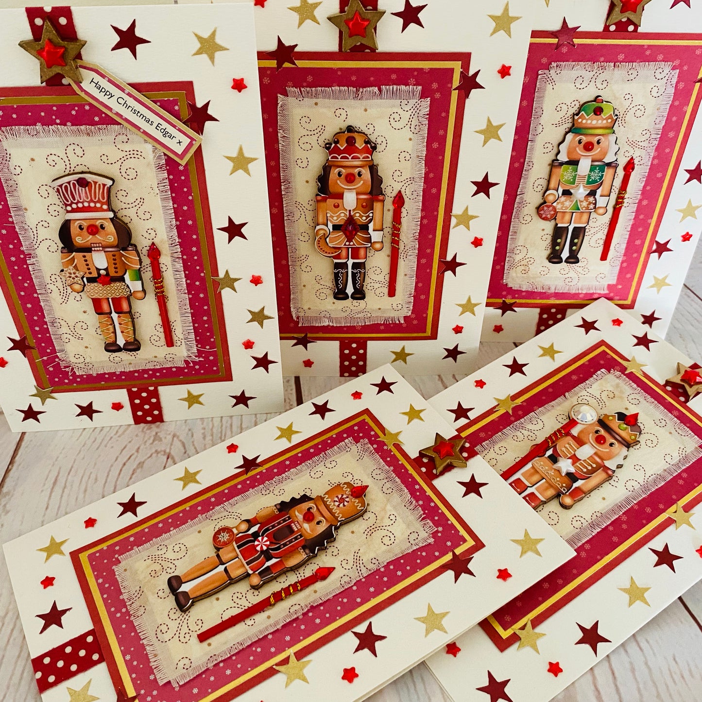 Handmade Luxury Nutcracker Soldier Christmas Card