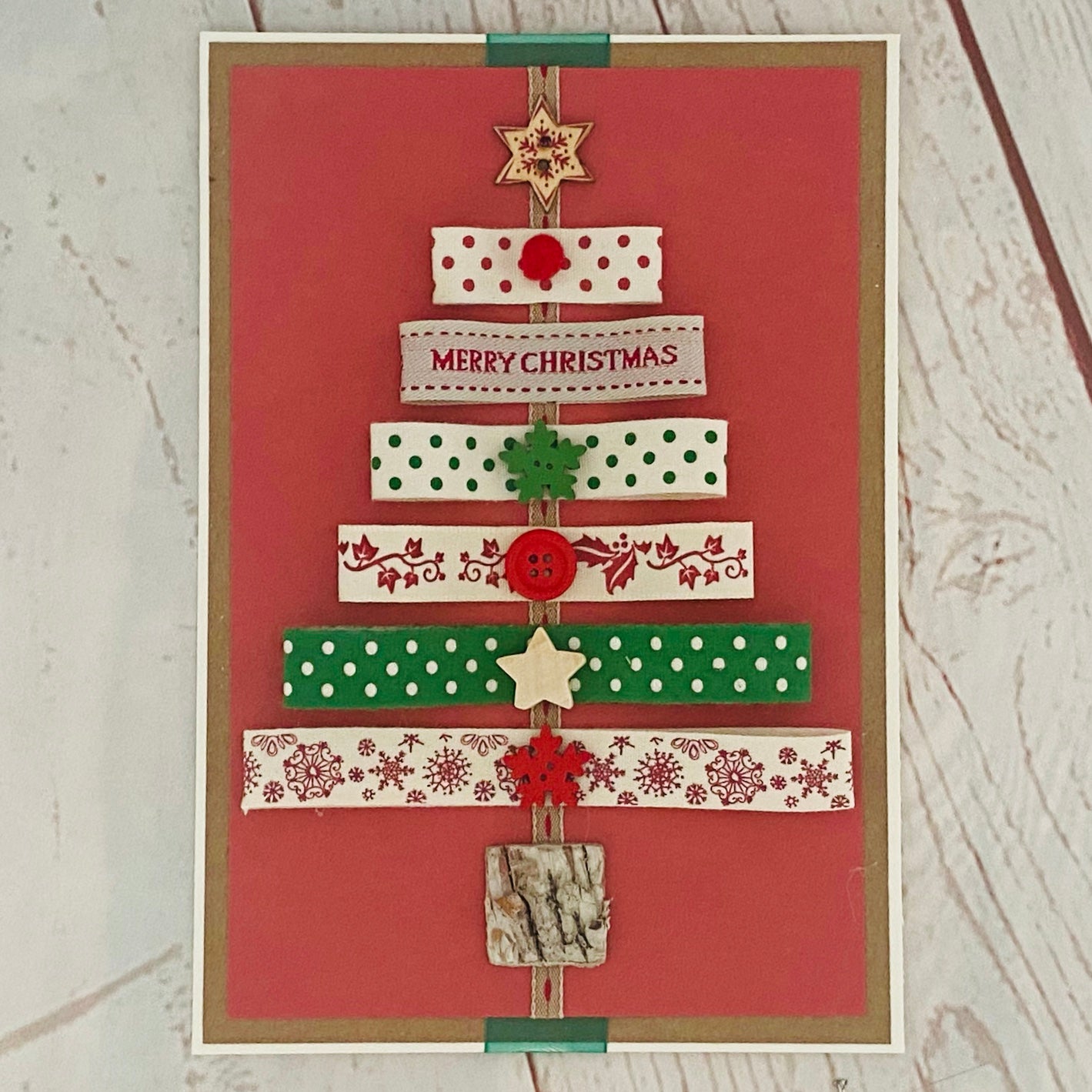 Christmas Ribbon Tree Handmade Card