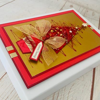 Red & Gold Sparkle Handmade Card