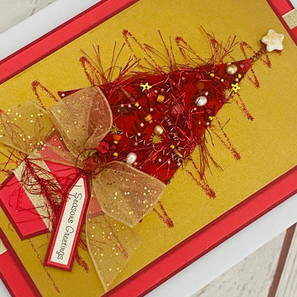 Red & Gold Sparkle Handmade Card