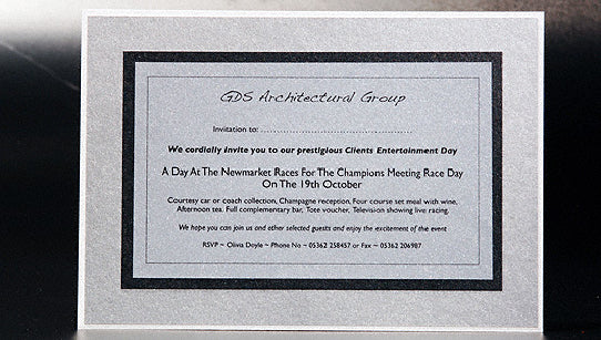 Large Flat Silver Corporate Invitation Card