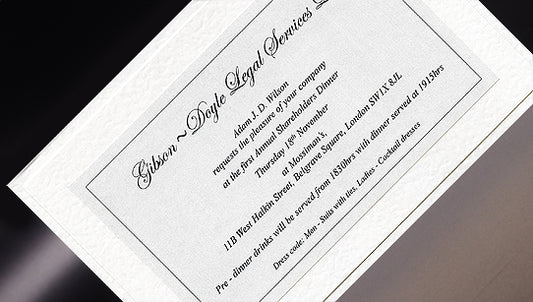 Large White Handmade Corporate Invitation