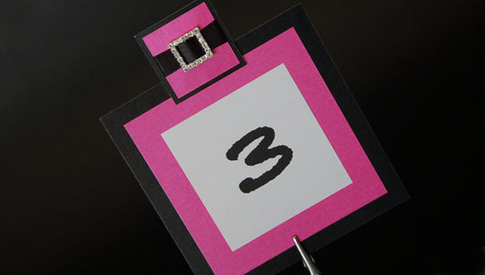 Handmade Square Party Table Number Card With Motif