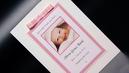 Baby Girl Personalised Photo Handmade Card