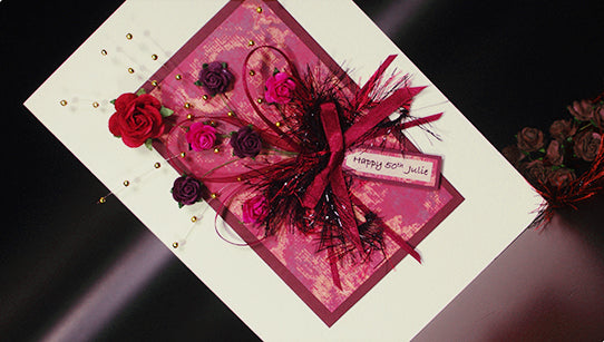 Burgundy Bouquet Handmade Card