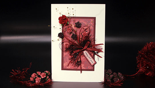 Burgundy Bouquet Handmade Card