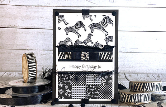 Monochrome Zebra Handmade Card