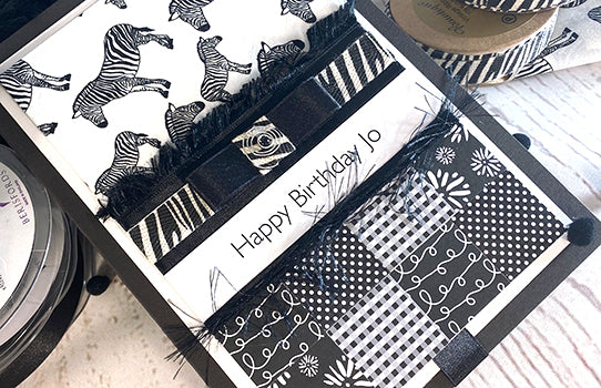 Monochrome Zebra Handmade Card