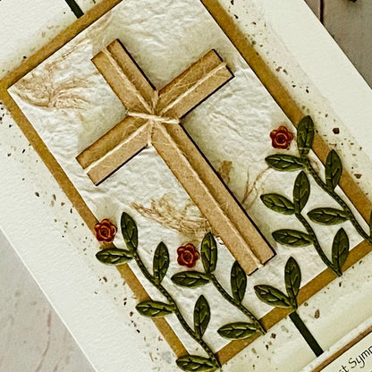 Floral Cross Sympathy Handmade Card