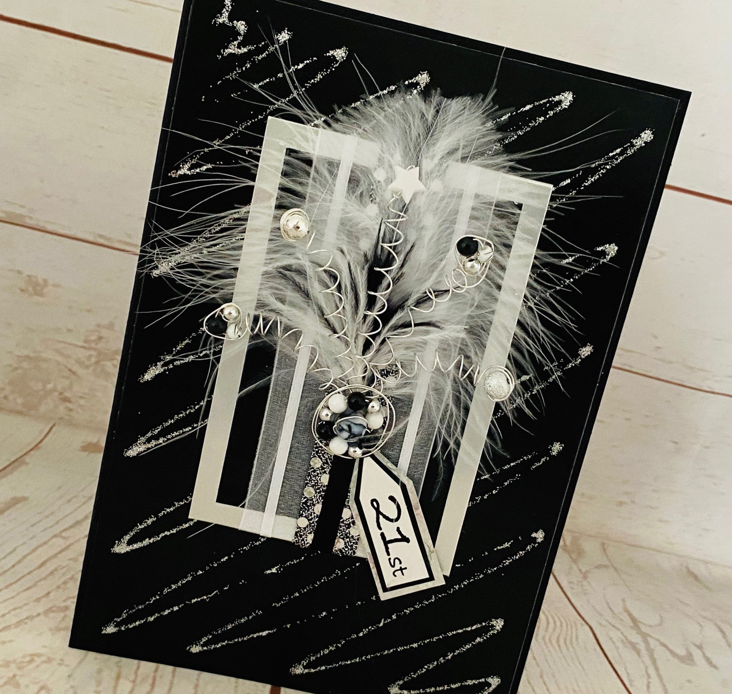 Black Frivolous Design Handmade Card