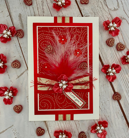 Scarlet Cherish Handmade Card