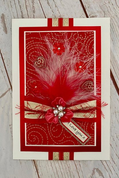 Scarlet Cherish Handmade Card