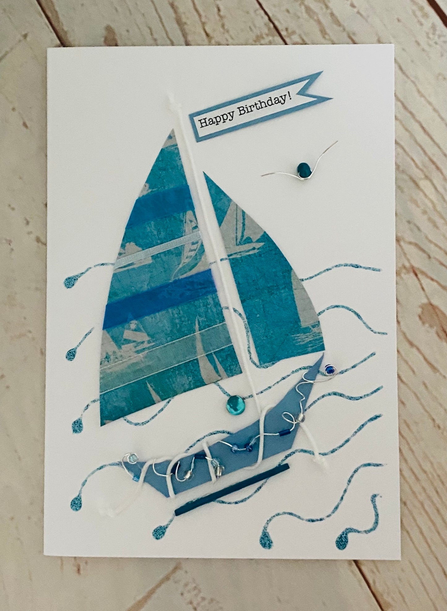 Azure Sailboat Handmade Card