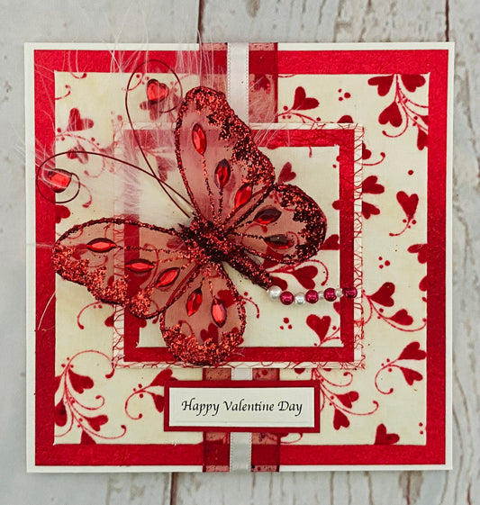 Red Butterfly Handmade Card