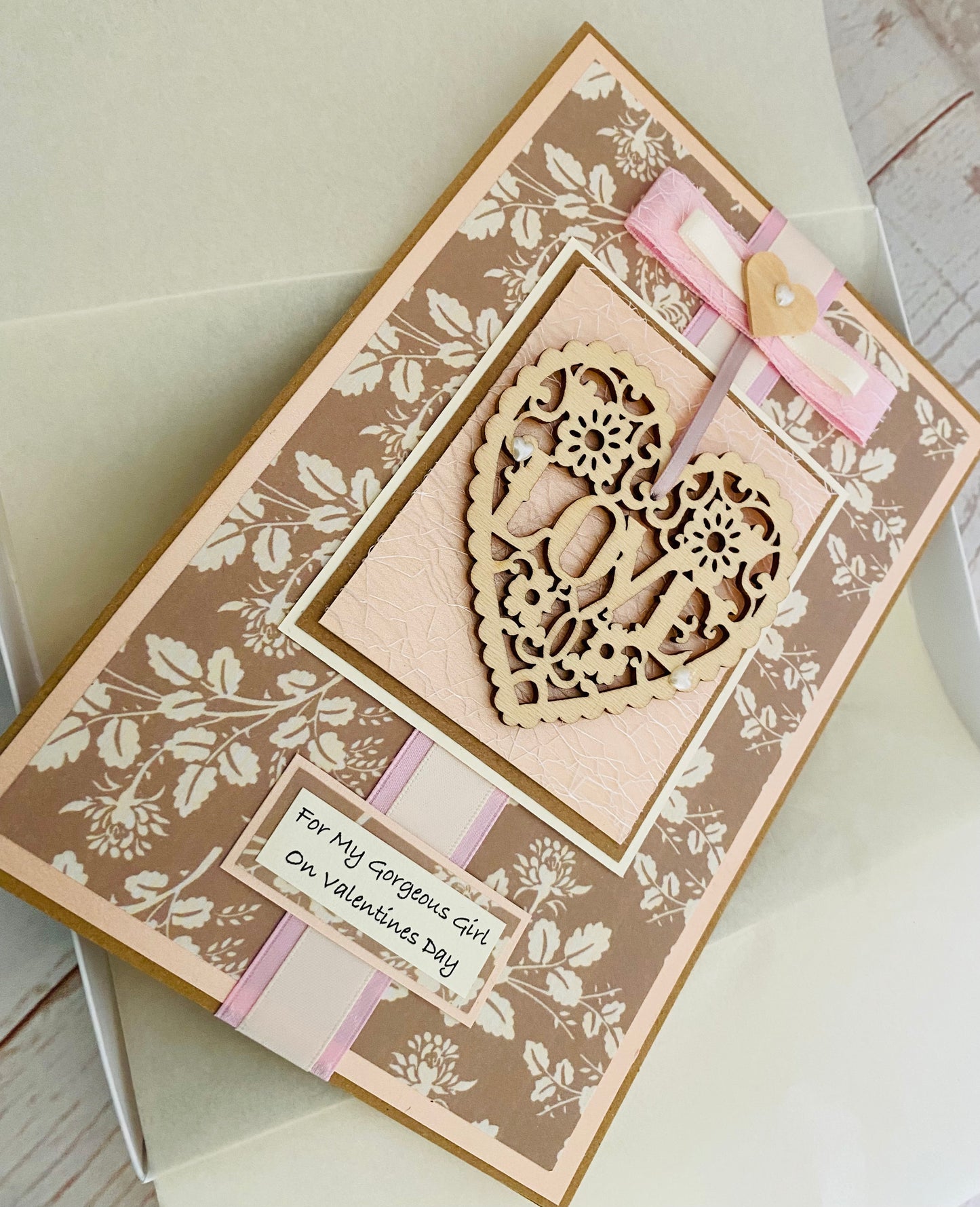 Filigree Love Heart Handmade Card